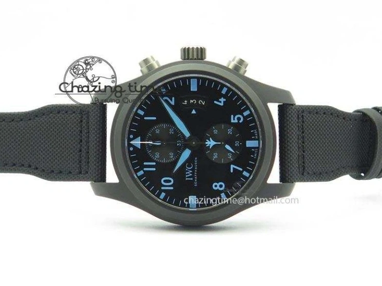 MIROTIME 0521 Pilot Chrono IW388003 Real Ceramic V6F 1:1 Best Edition On Black Nylon Strap A StreetReady 7284